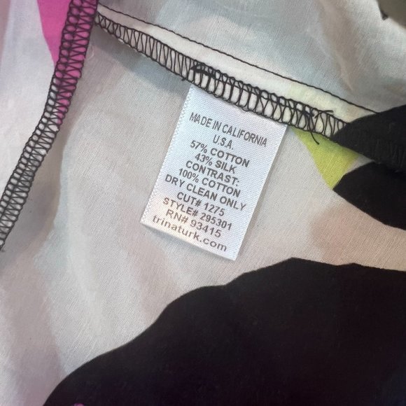 Trina Turk Cotton/Silk Blend Abstract Lightweight Shirt Size Small‎ - Picture 6 of 6